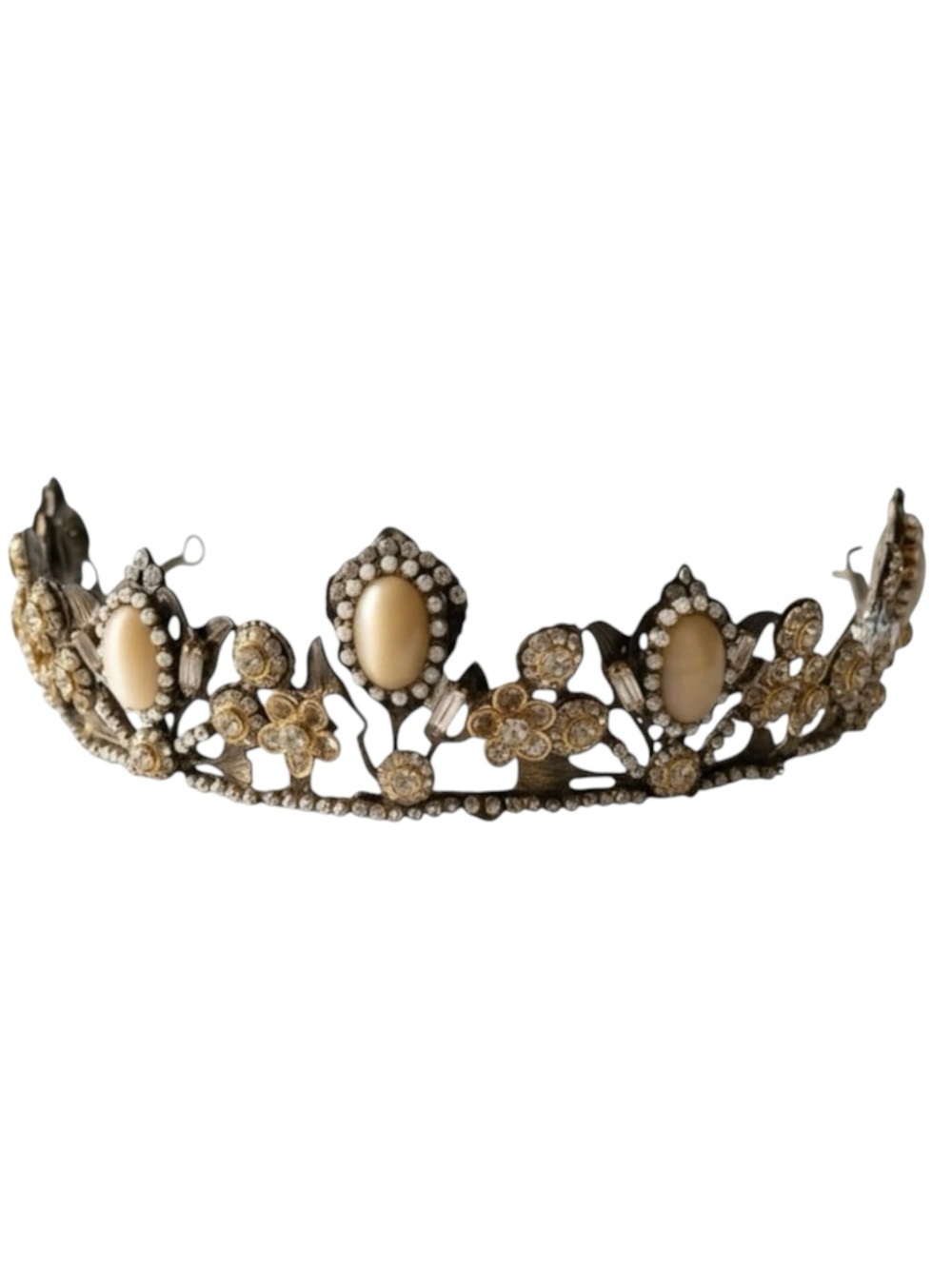 Vintage: Mari Elena ᪥ Moonstone Floral Swarovski Crystal Bridal Tiara ᪥ Luxury - Picture 2 of 16